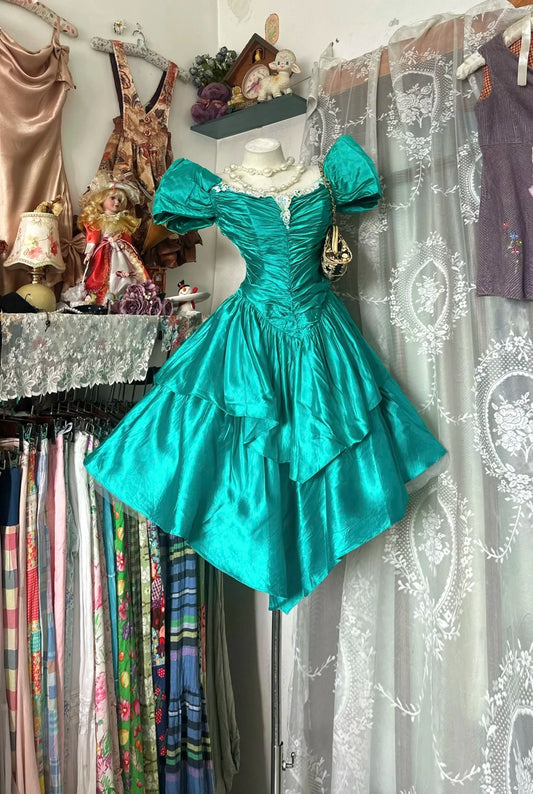 Einfaches Ballkleid Blau Satin Kurz Abschlussfeier Geburtstagskleid Homecoming Kleider N3723