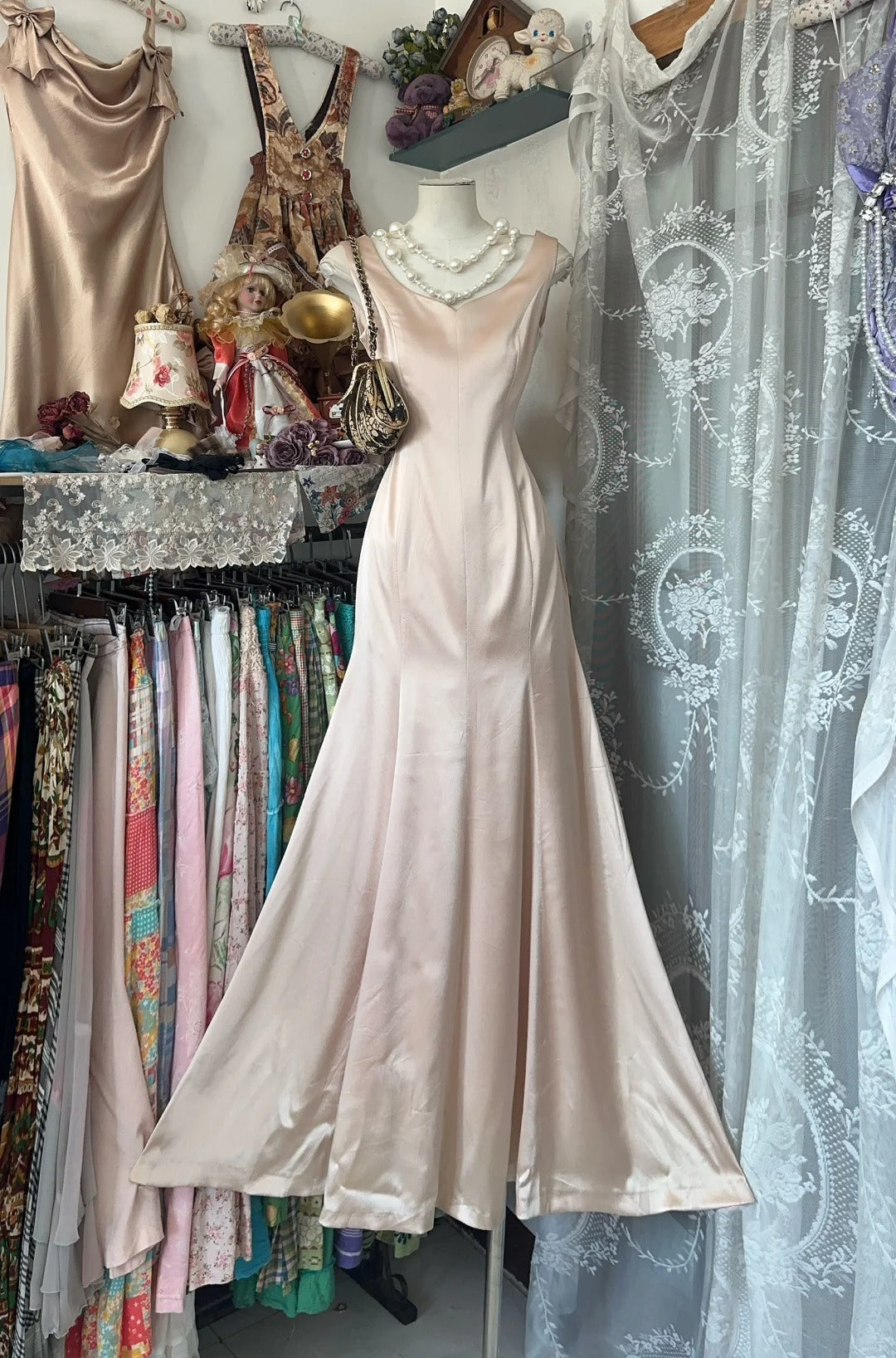 Robes de bal élégantes sirène satin champagne longues robes de soirée formelles N3739