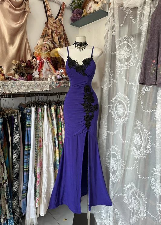 Elegant Fairy Mermaid Grape Evening Gowns Formal Birthday Party Dress Prom Dresses N1699