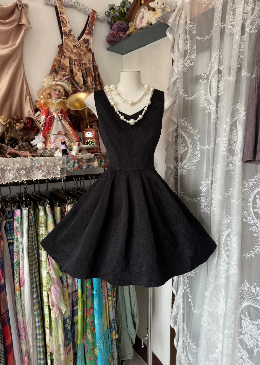 Robe de bal vintage petite robe noire tenues de graduation d'anniversaire robes de retour N3758