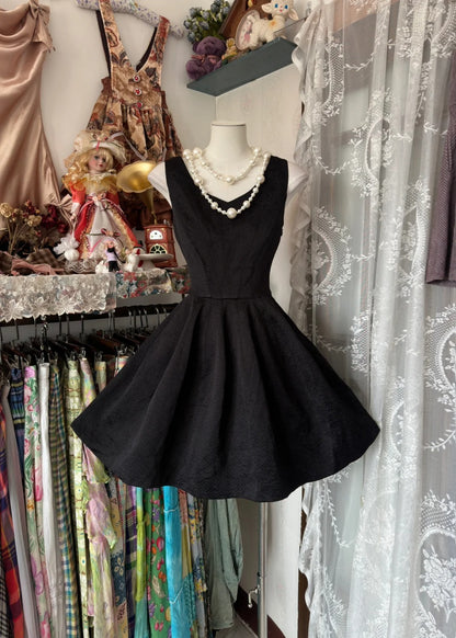 Robe de bal vintage petite robe noire tenues de graduation d'anniversaire robes de retour N3758