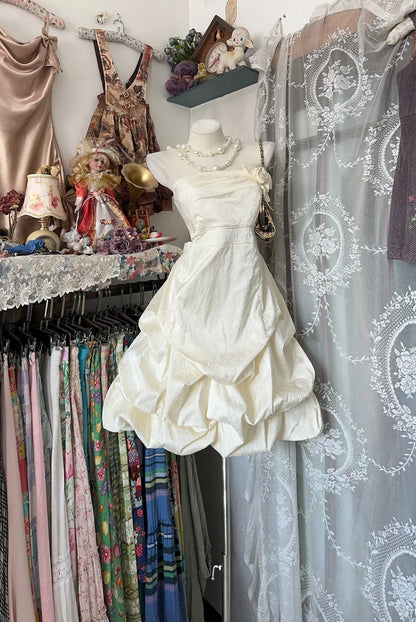 Robe de bal simple bustier en satin courte pour remise de diplôme, anniversaire, robe de soirée, N3733