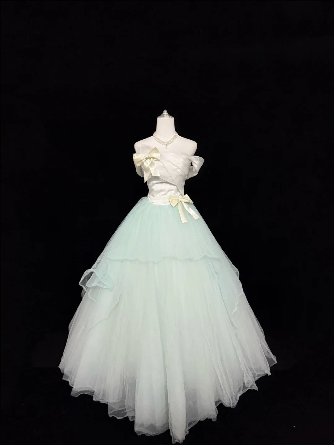 Mint Green Sweet 16 Dresses Long Ball Gown Off Shoulder Tulle Formal Sweet Sixteen Birthday Gown RC0241