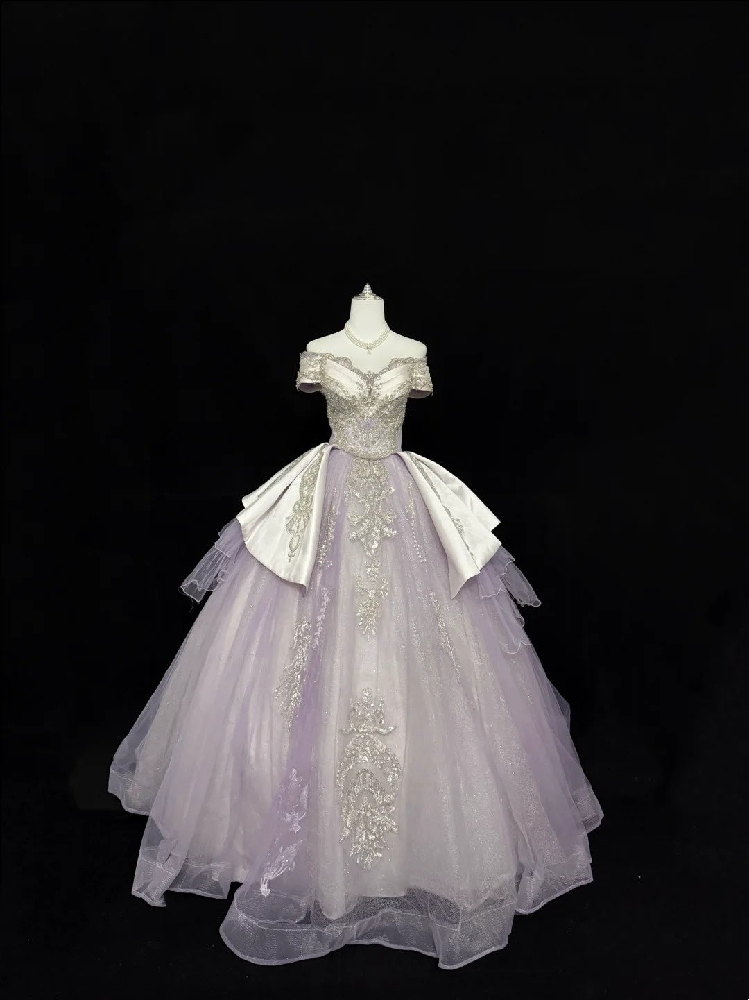Sweet 16 Dresses Long Ball Gown Sweet Sixteen Long Birthday Dress Off Shoulder Lilac Tulle Formal Gown RC0280