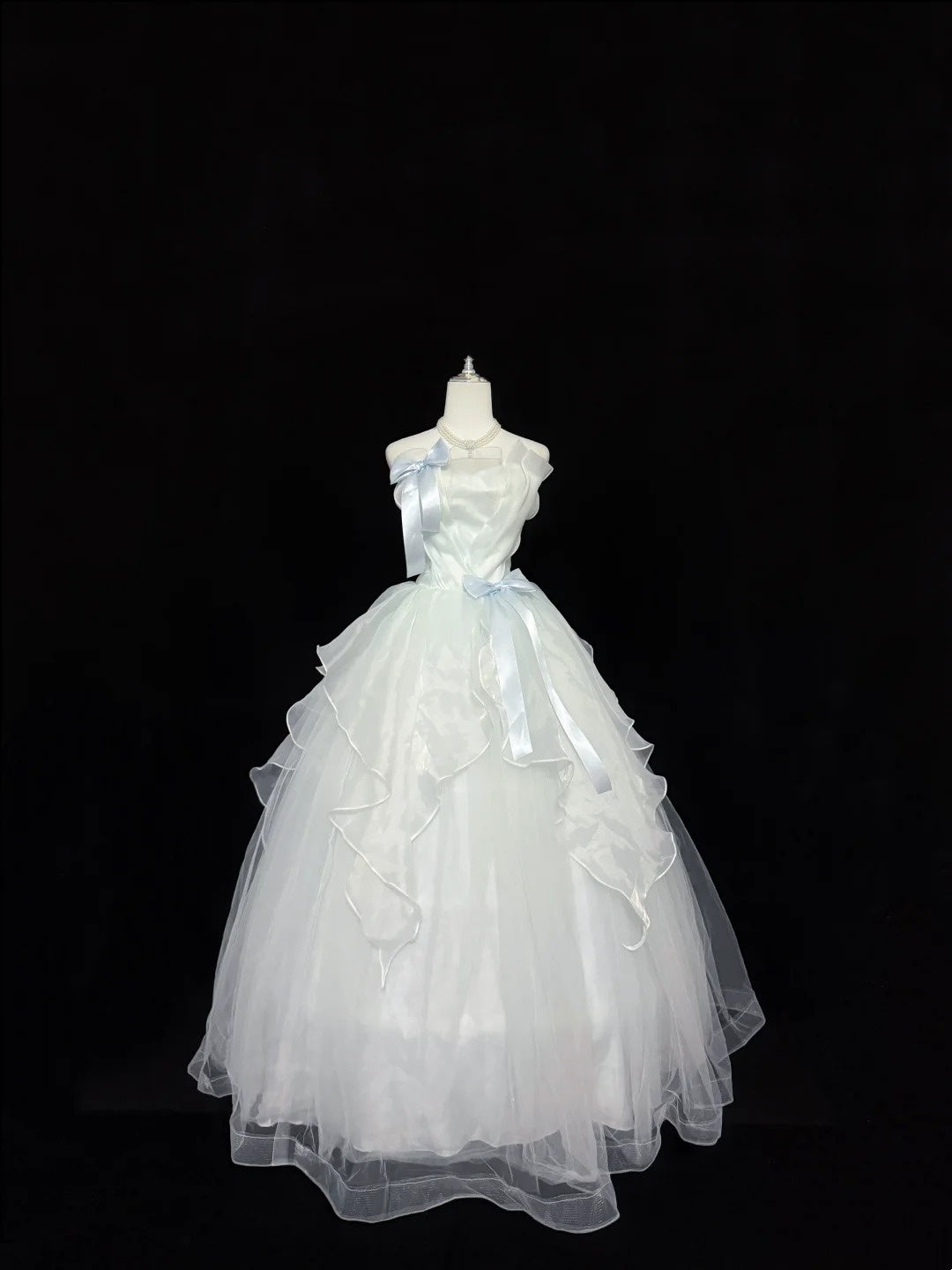 Niedliche Sweet-16-Kleider, langes Ballkleid, trägerlos, Tüll, formelles Sweet-Sixteen-Geburtstagskleid RC0245