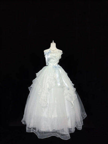 Niedliche Sweet-16-Kleider, langes Ballkleid, trägerlos, Tüll, formelles Sweet-Sixteen-Geburtstagskleid RC0245