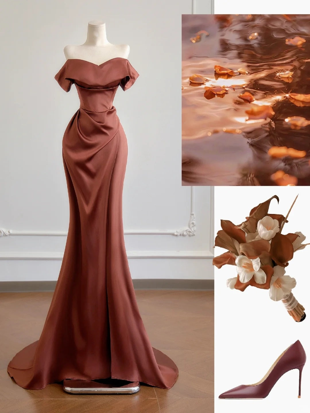 Robe de bal sirène glamour à épaules dénudées et manches courtes, robe de soirée longue, robe de fête d'anniversaire N378