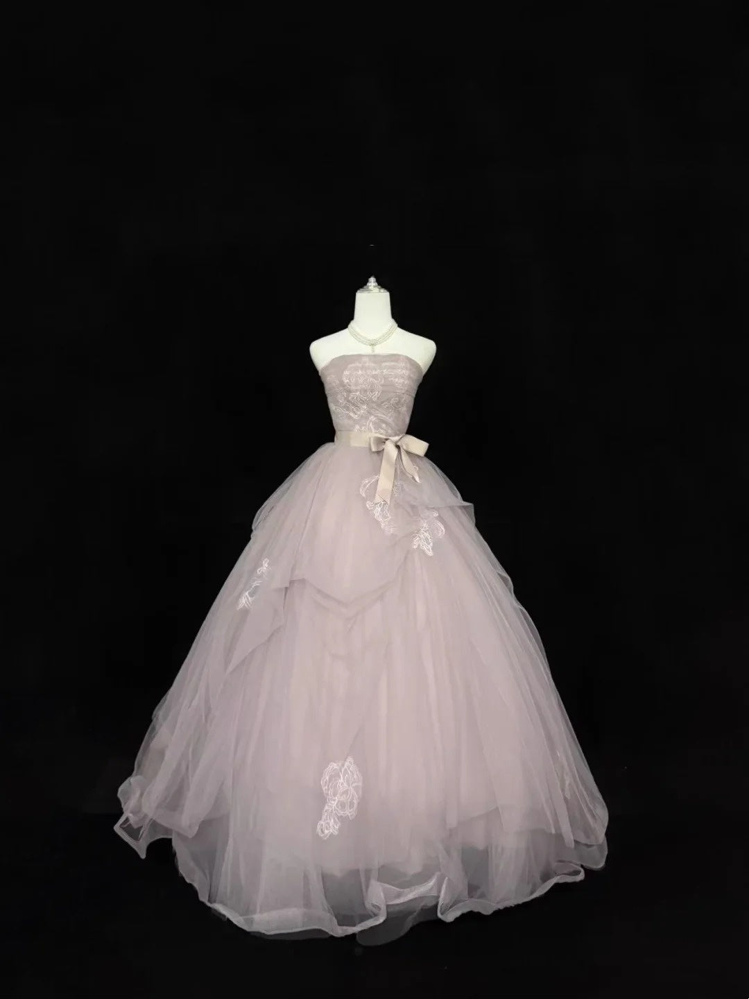 Sweet 16 Dresses Long Ball Gown Sweet Sixteen Long Birthday Dress Strapless Dusty Lilac Tulle Formal Gown RC0295