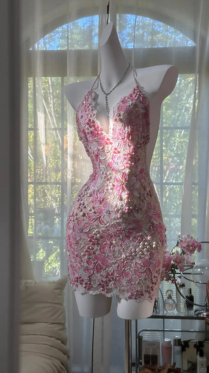 Mignon Fourreau Licou Dentelle Courte Idées Robe Anniversaire 16 ans Tenues de Rentrée N3553