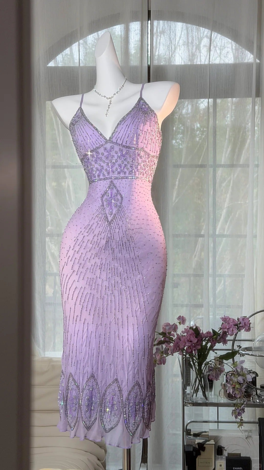 Cute Sheath Spaghetti Strap Lilac Chiffon Ideas For Women Birthday Dress Homecoming Outfits N3533