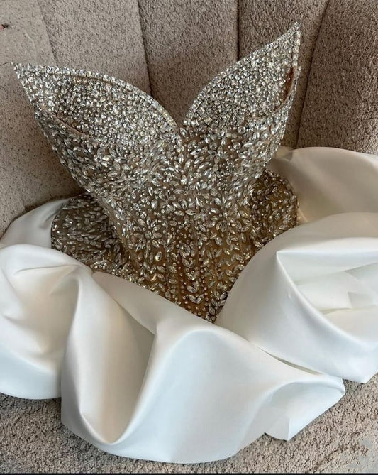 Glitter Ball Gown Sweetheart White Graduation Dresses Short High School For 8th Grade Senior Homecoming Dress RB3378