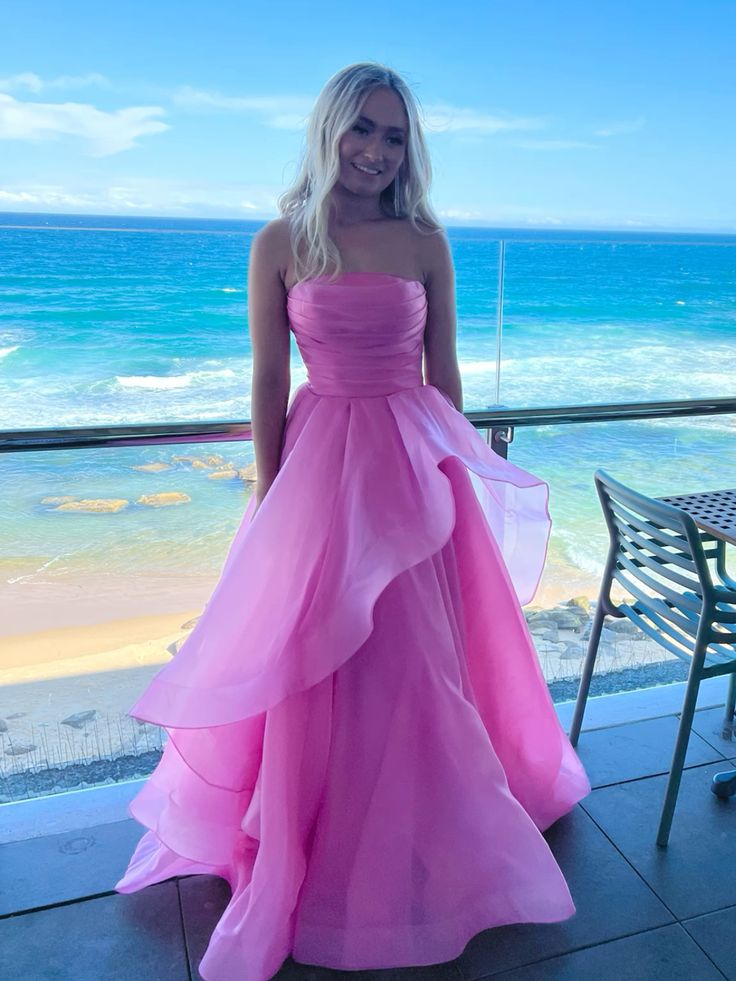 Robe de bal élégante sans bretelles en tulle orange poudré, robe de soirée longue et formelle pour femme, robe de bal de fin d'année pour un anniversaire de 16 ans AB1291