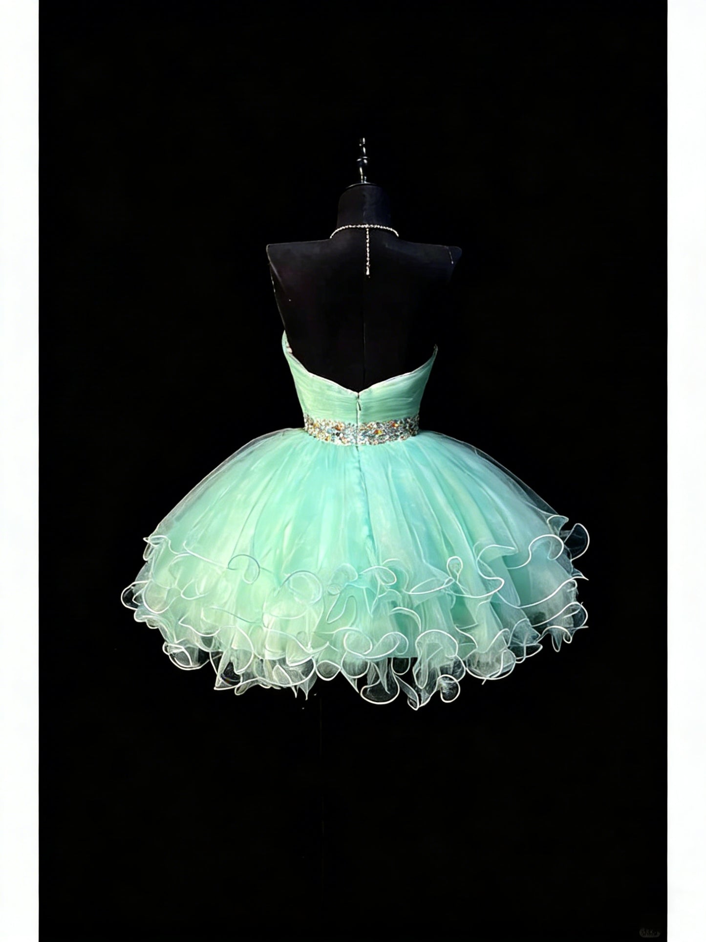 Robe de bal mignonne, bustier cœur, tulle bleu ciel clair, courte, tenue de bal de fin d'année, robe de cocktail pour le collège, N1179