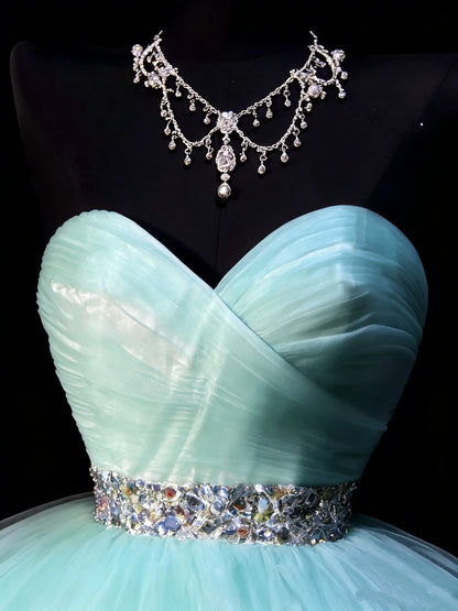 Robe de bal mignonne, bustier cœur, tulle bleu ciel clair, courte, tenue de bal de fin d'année, robe de cocktail pour le collège, N1179