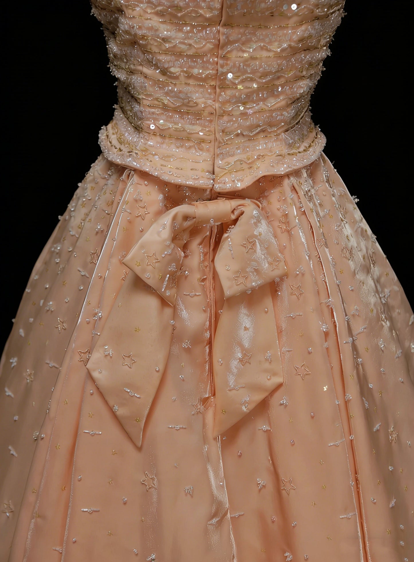 Cute Ball Gown Straps Blush Pink Satin With Beadings Long Party Gowns Prom Dresses N2124