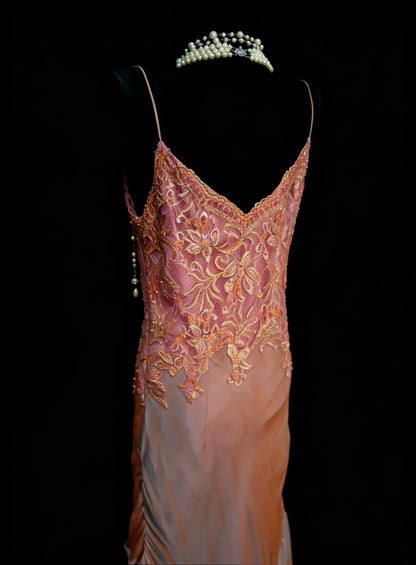 Vintage Prom Dresses Aesthetic 1950s Retro High Low Blush Pink Long Party Dress N2125
