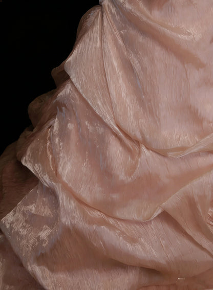 Niedliches Ballkleid, trägerlos, errötendes Rosa mit Rüschen, lange Partykleider, Abschlussballkleider N2127