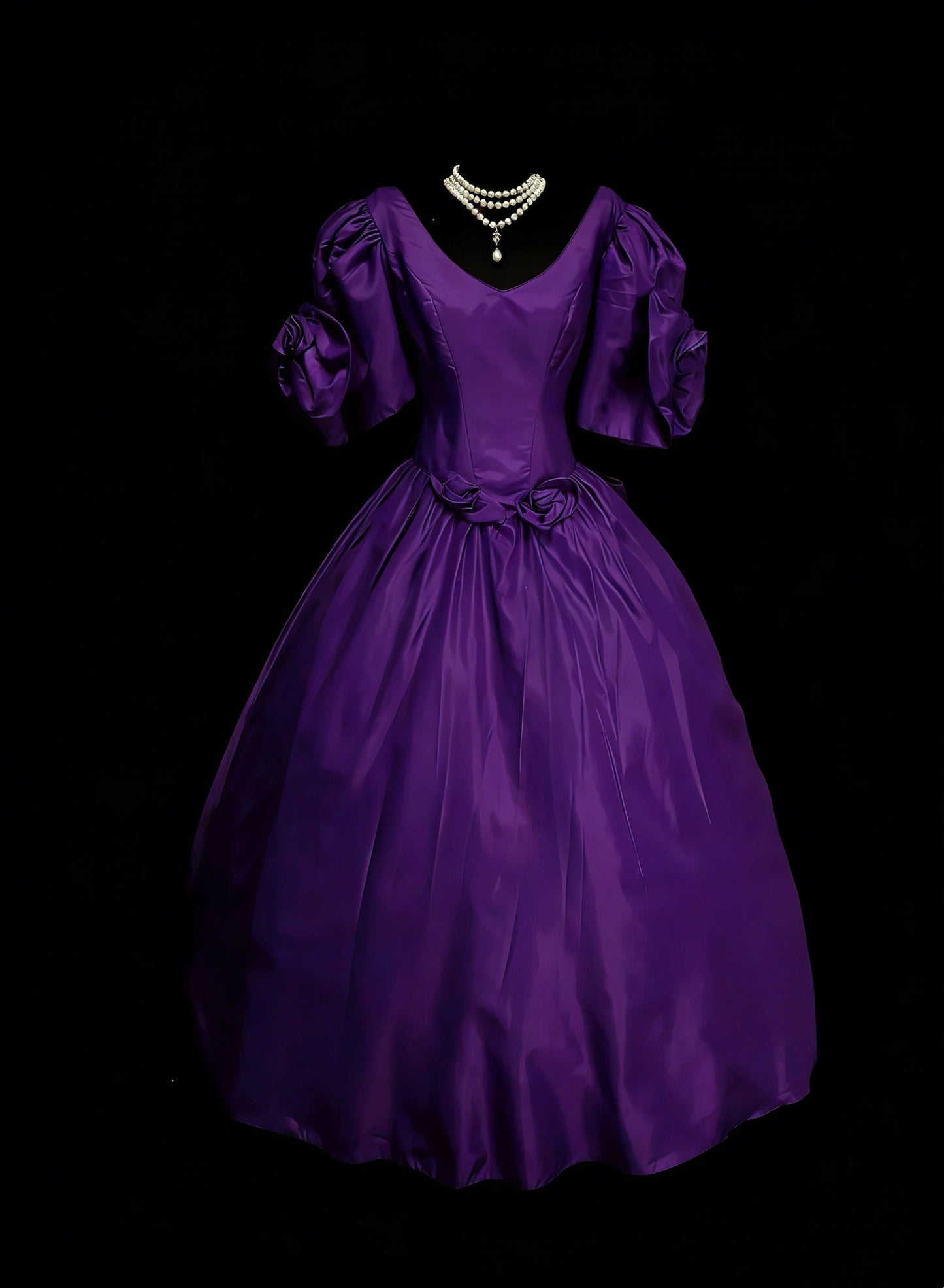 Esthétique des Robes de Bal Vintage Robe de Soirée Rétro Années 50 Violette Mi-longue en Satin N2129