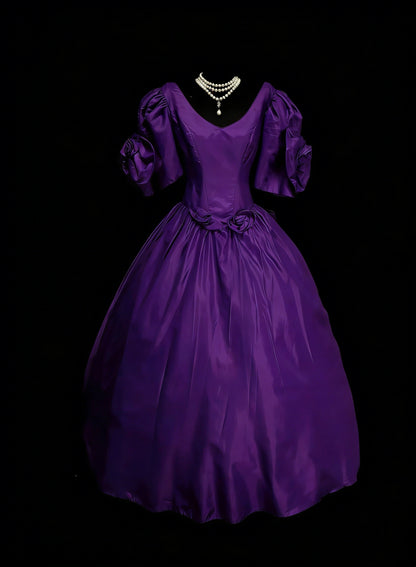 Esthétique des Robes de Bal Vintage Robe de Soirée Rétro Années 50 Violette Mi-longue en Satin N2129