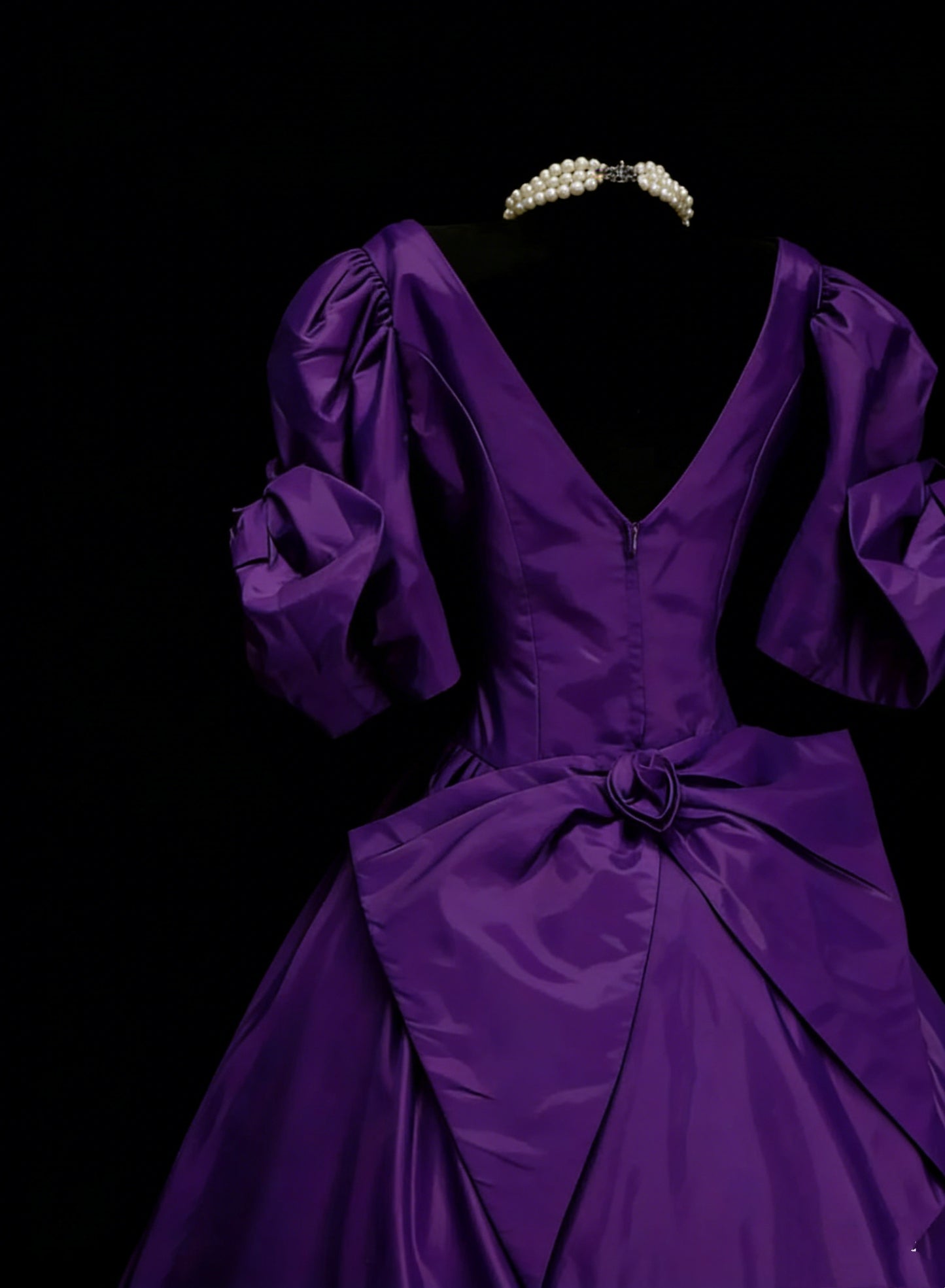 Esthétique des Robes de Bal Vintage Robe de Soirée Rétro Années 50 Violette Mi-longue en Satin N2129