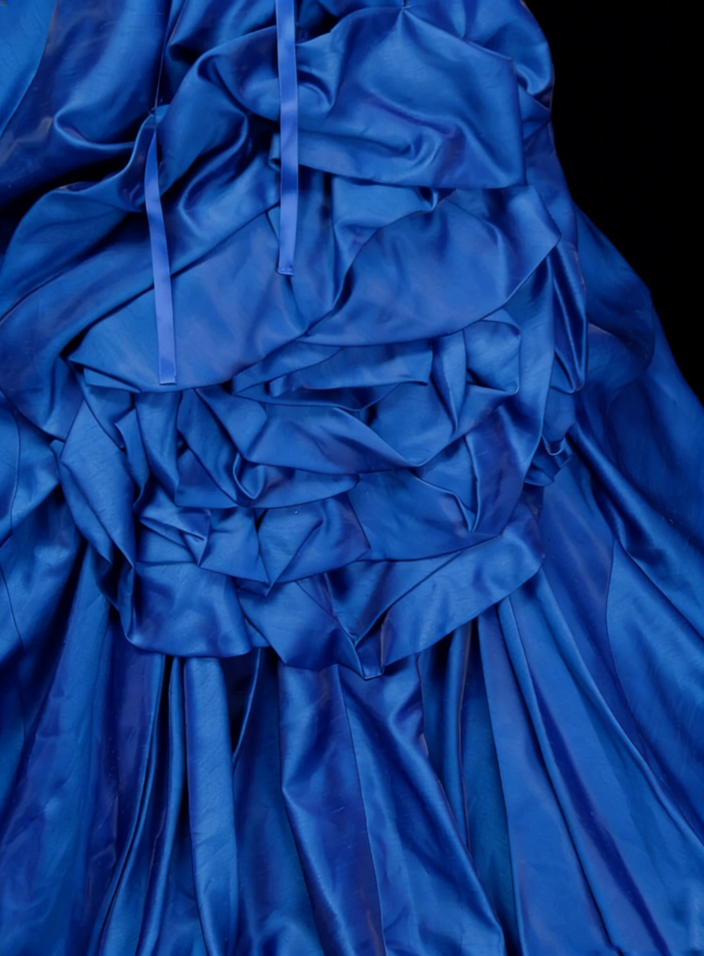 Vintage Ballkleid, trägerlos, königsblauer Satin mit Rüschen und 3D-Blumen, Sweet 16 Kleider, Quinceañera Kleid, lang, Vestidos De Fiesta N1454