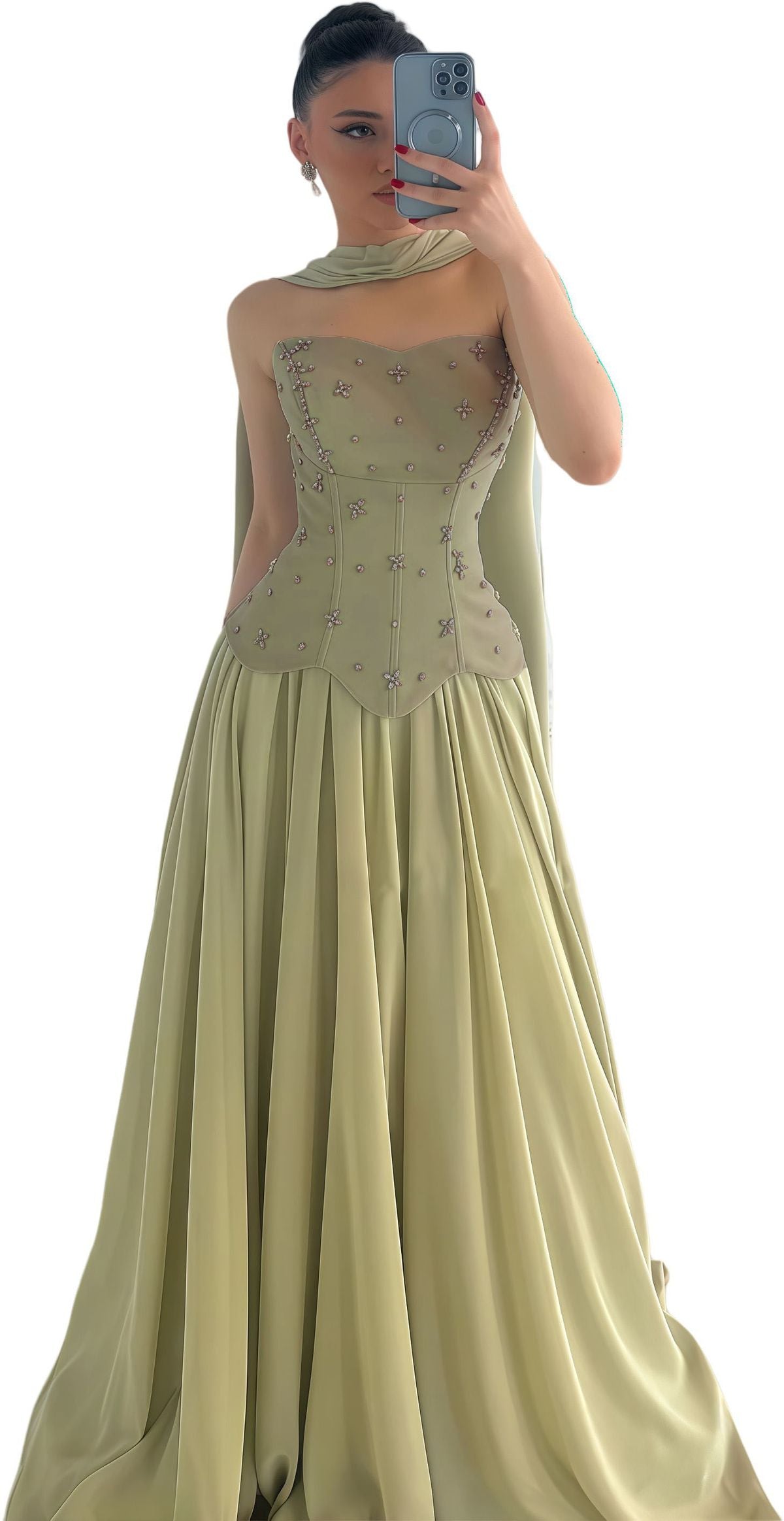 Trägerloses, luxuriöses Abendkleid für Damen, langes Ballkleid in A-Linie, Robe für Damen, AB1455