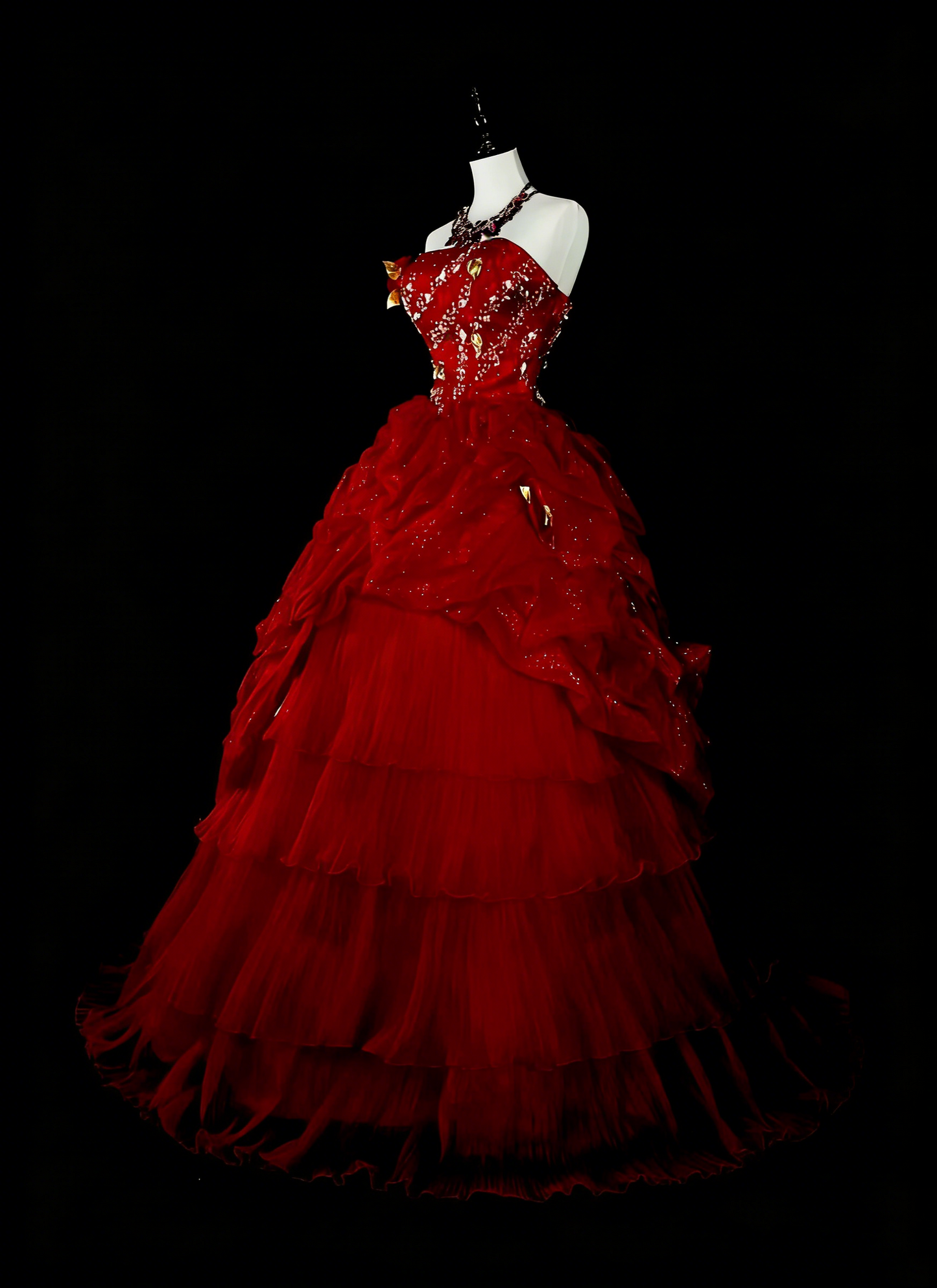 Robes de bal vintage sans bretelles bordeaux avec perles plissées années 1980, longues robes de soirée N2703
