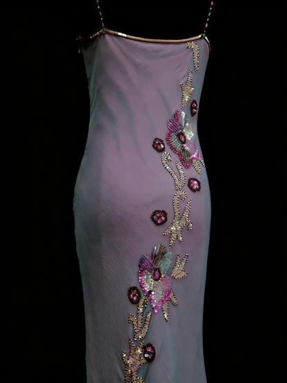 Robe femme été nouveau style vintage rétro sirène lilas robes de bal N2243