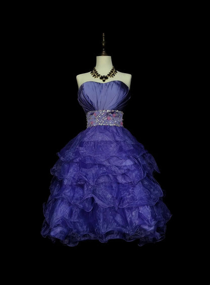 Robe de bal bustier unique en tulle bleu royal, inspiration années 2000, robes de bal courtes, inspiration robes de soirée N1357