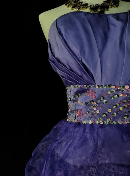 Robe de bal bustier unique en tulle bleu royal, inspiration années 2000, robes de bal courtes, inspiration robes de soirée N1357