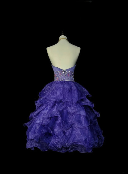 Robe de bal bustier unique en tulle bleu royal, inspiration années 2000, robes de bal courtes, inspiration robes de soirée N1357