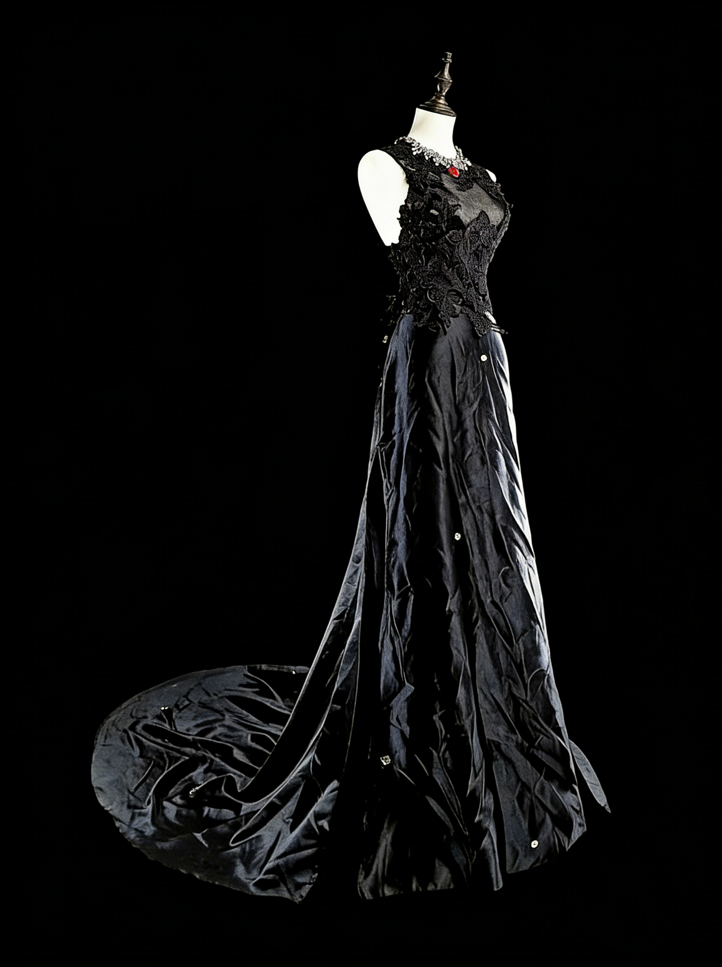 Robes de bal vintage esthétiques en satin noir coupe A avec applications longue robe de soirée N2159