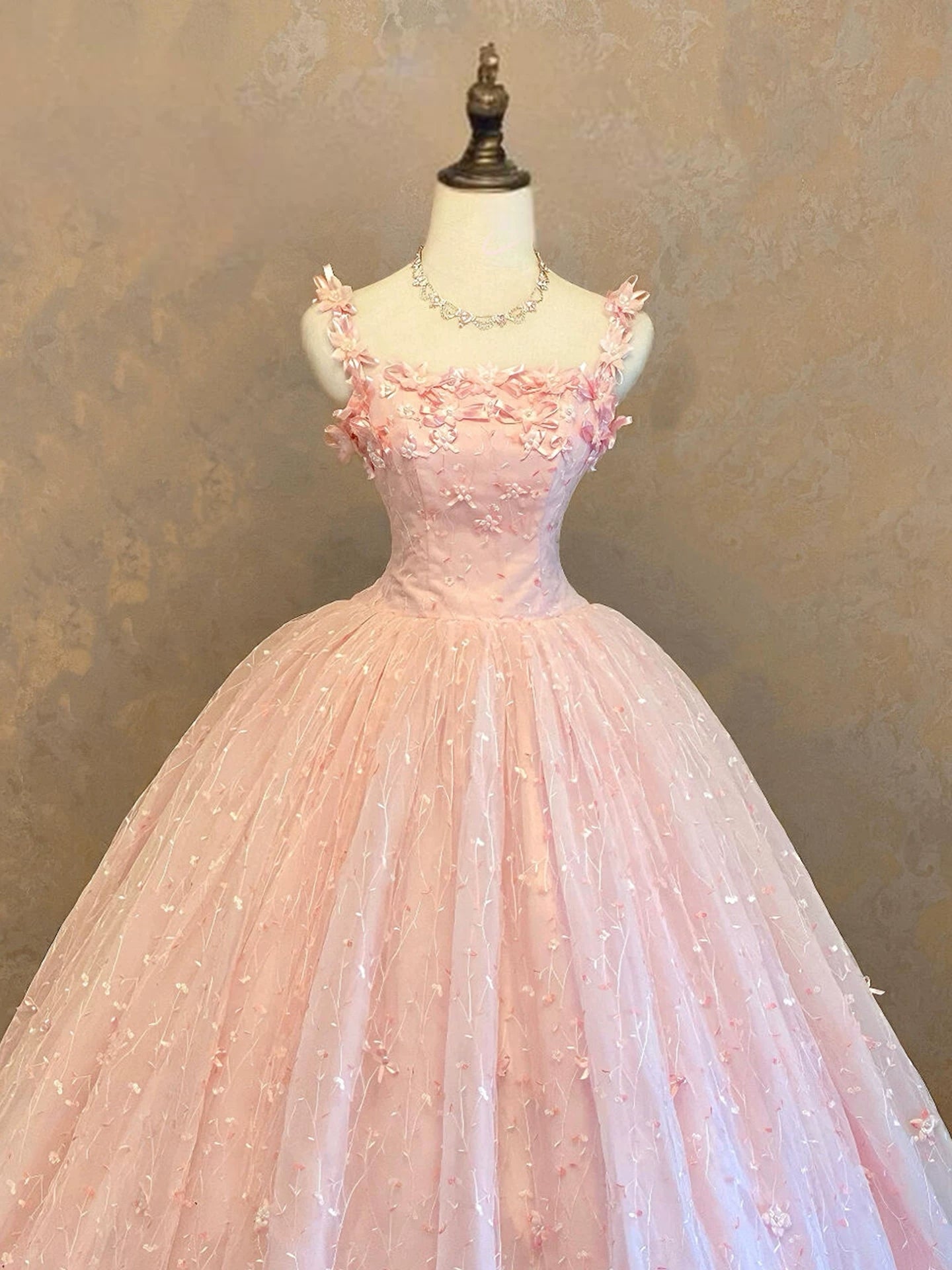 Robe de bal 2026 pour quinceañera, volants et dentelle rose, tenue de fête mignonne pour les 16 ans, AB2224