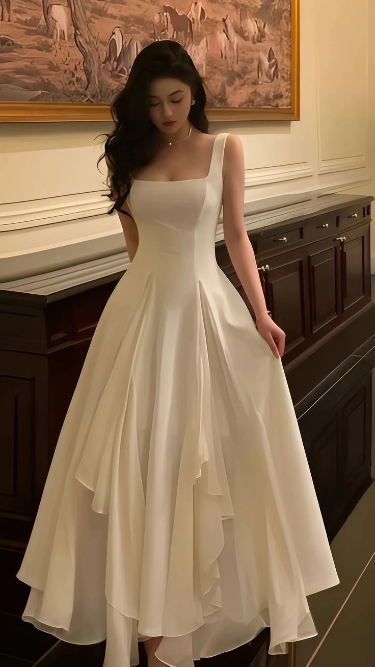Vintage & Classic Ivory Chiffon Evening Prom Dress N2164
