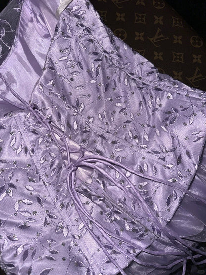 Elegant Ball Gown Spaghetti Strap Lilac Tulle With Corset Fitted Back Long Prom Dresses Formal Outfits Evening Night Dress RB8262