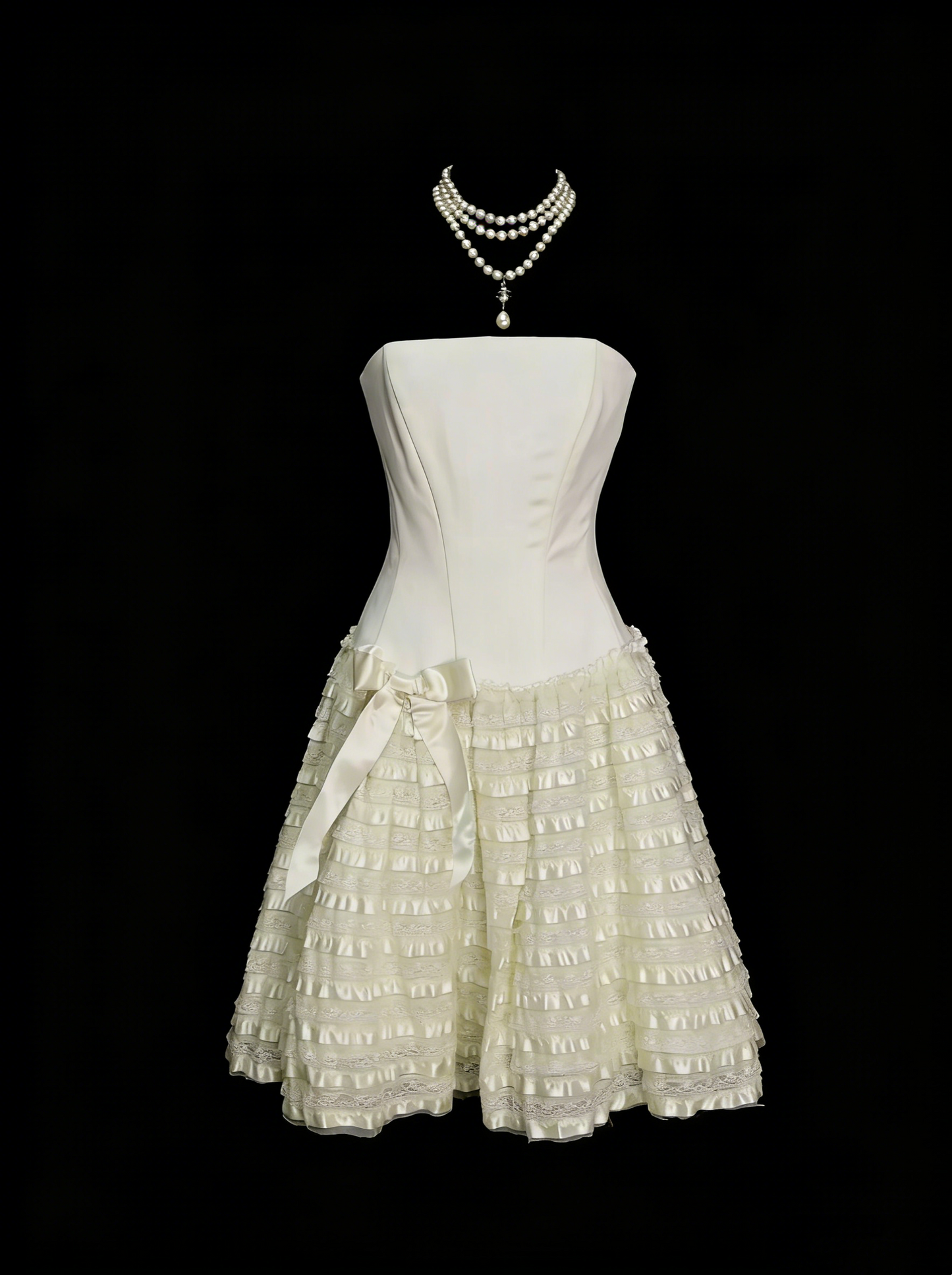 Robe de bal bustier unique en tulle abricot, longueur genou, inspirée des robes de bal des années 2000, N1445