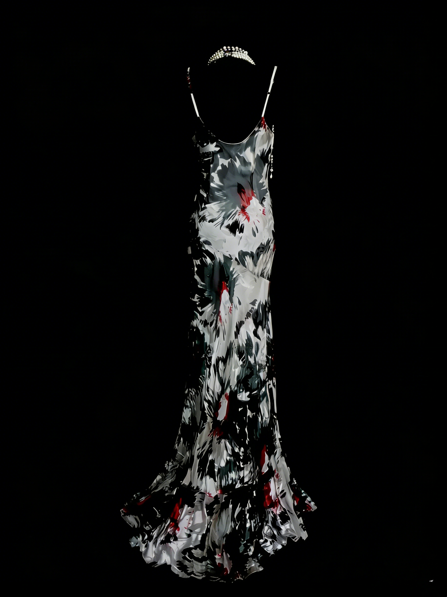 Robes de bal vintage esthétique Années 60 Rétro Noir Floral Sirène Longue Robe de soirée N2135
