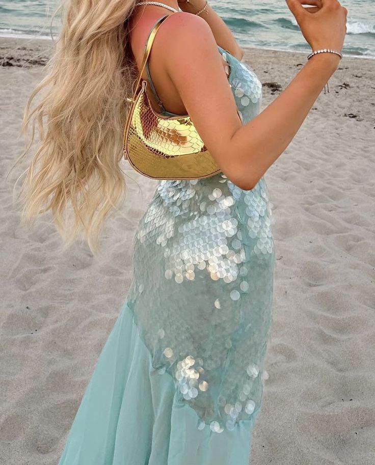 Robe de bal longue sirène élégante à fines bretelles et sequins bleus pour adolescentes, tenue de soirée, robe de cérémonie de remise de diplômes N1092