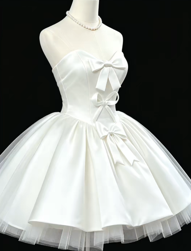 Unique Ball Gown Sweetheart White Tulle University Ideas Homecoming Dresses Inspo Short Hoco Court Gowns RB7181