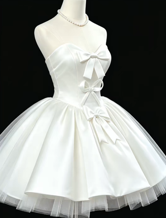 Unique Ball Gown Sweetheart White Tulle University Ideas Homecoming Dresses Inspo Short Hoco Court Gowns RB7181