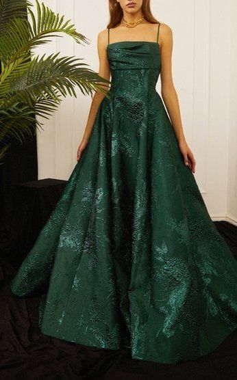 Elegantes, ärmelloses, grünes A-Linien-Abendkleid mit floraler Spitze und Trägern AB1858