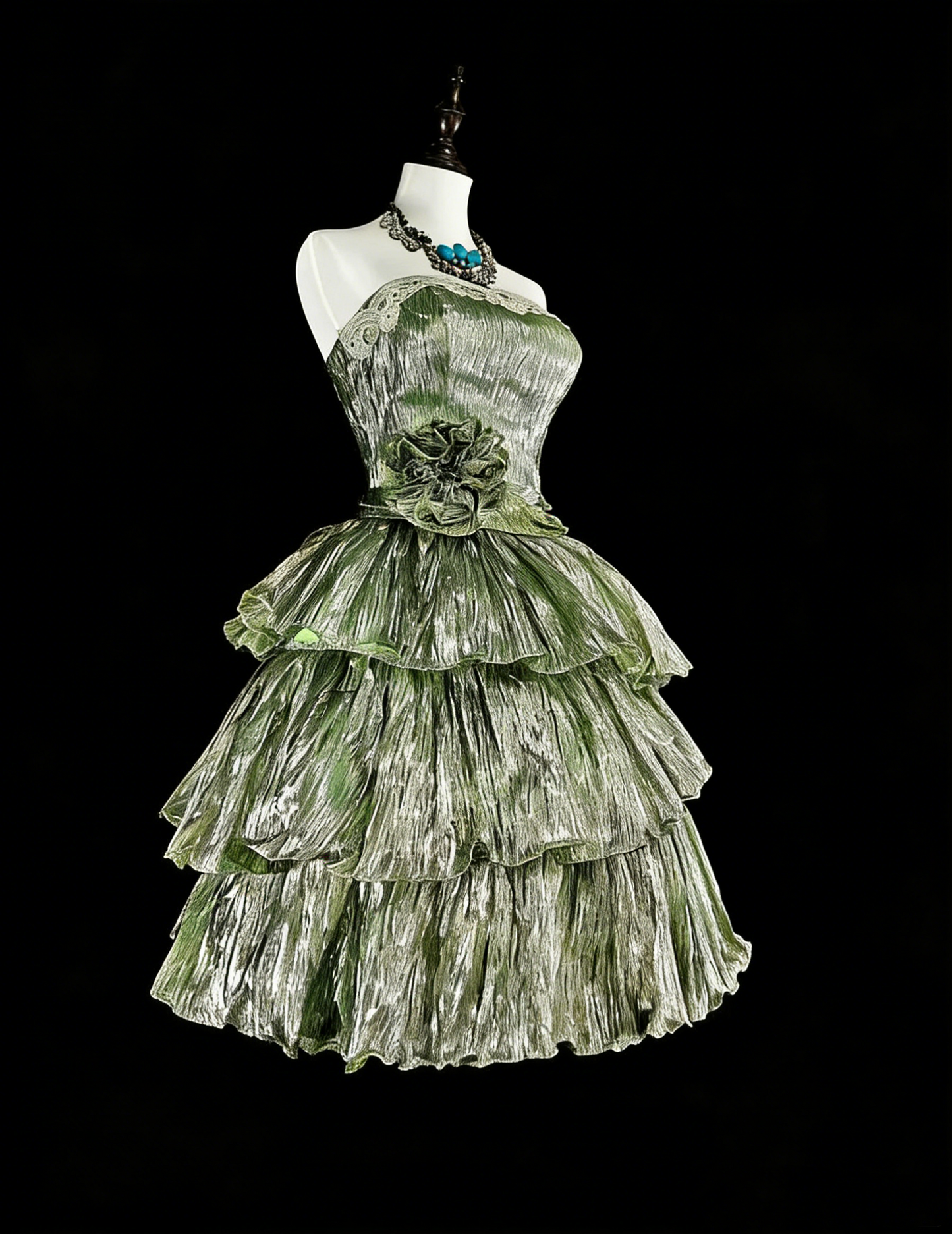 Einzigartiges Ballkleid, trägerlos, grün, kurz, Heimkehrkleid, Hoco Cocktailkleid N3074