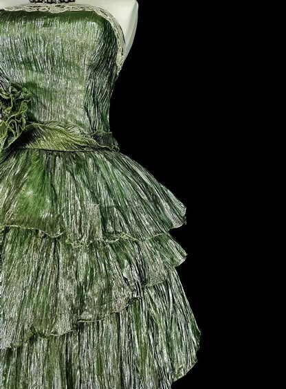 Einzigartiges Ballkleid, trägerlos, grün, kurz, Heimkehrkleid, Hoco Cocktailkleid N3074