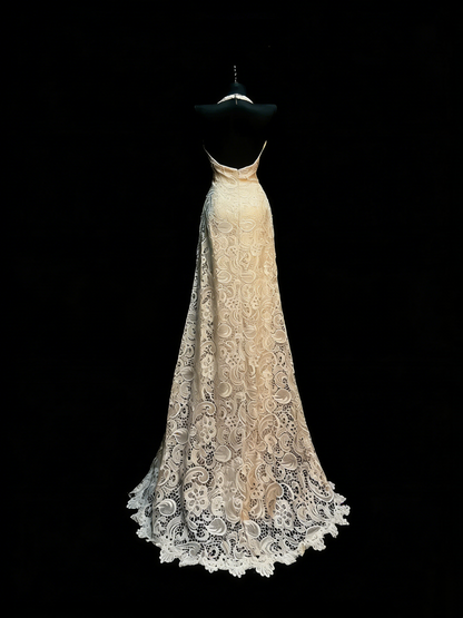 Elegantes, formelles College-Outfit in A-Linie mit V-Ausschnitt aus Champagnerspitze, langes Ballkleid für Teenager N1187