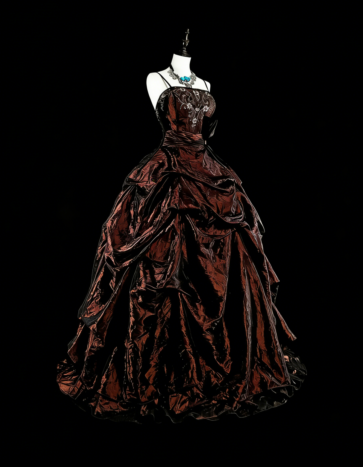 Vintage Ballkleid aus den 1780er Jahren, ärmellos, mit Spaghettiträgern und Perlenstickerei, langes Abendkleid N1603