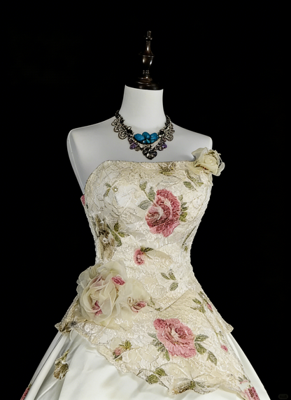 Pretty Ball Gown Strapless Floral Short Mini Homecoming Dresses Hoco Gowns N2698