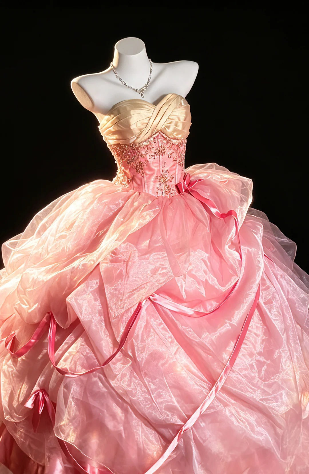 Süßes Ballkleid Sweetheart Blush Pink Organza Quince Kleid Lang Sweet 15 16 Quinceanera Kleider Vestido de princesa RB4471