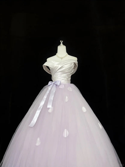 Sweet 15 Quinceanera Dress Ball Gown Off Shoulder Lilac With Sleeves Long 15th Birthday Gown RC0308