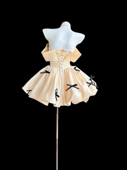 Cute Ball Gown Off The Shoulder Satin High School Ideas Homecoming Dress Inspo Birthday Dresses Senior Graduation Outfits RB7226
