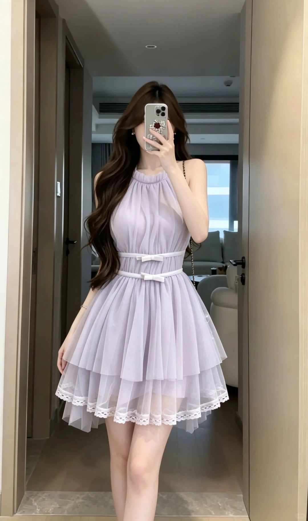 Cute A Line Halter Lilac Chiffon Mini Short Cocktail Gown Homecoming Dresses Ideas Hoco Outfits RB4889